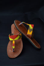 Load image into Gallery viewer, Orange Beaded Maasai Flip-Flop Sandals
