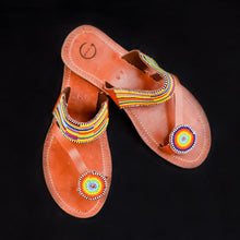 Load image into Gallery viewer, Multicolored Toe Ring Maasai Sandals
