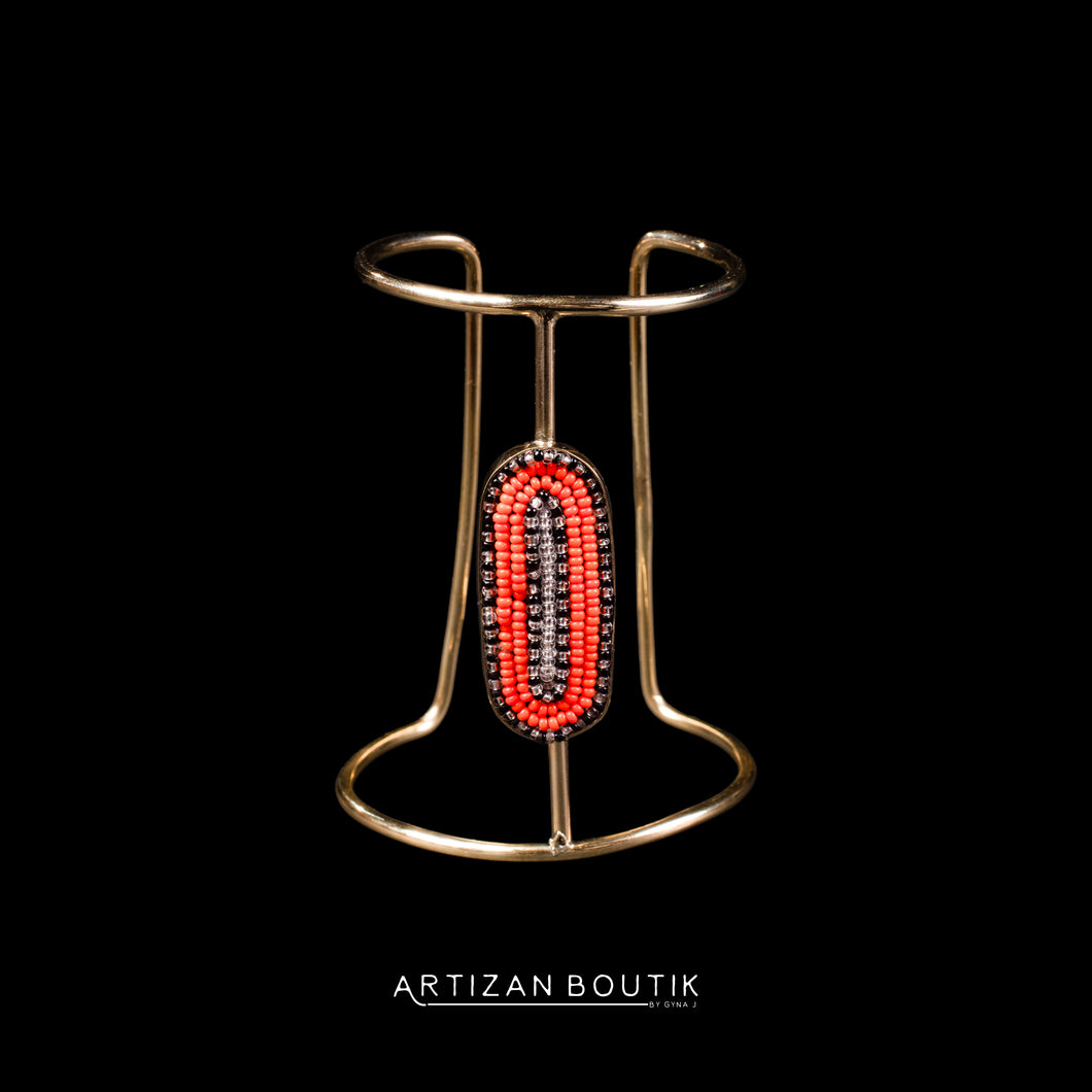 Beaded Metal Cuff Bracelet