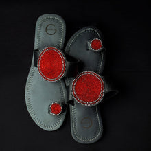 Load image into Gallery viewer, Striking Red Maasai Toe Loop Sandals