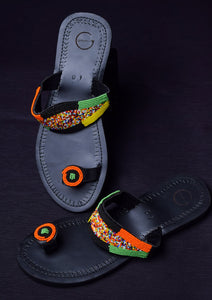 Multi-Colored Maasai Toe Loop Sandals