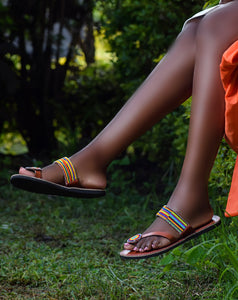 Multicolored Toe Ring Maasai Sandals