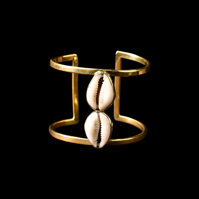 Cowrie Shimmer: Cuff Bracelet