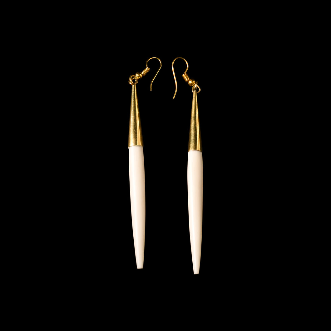 Tribal Brass Horn Earrings