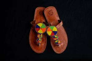 Colorful Beaded Maasai Sandals