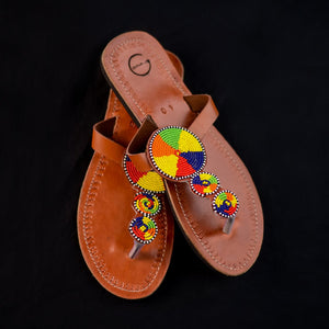 Colorful Beaded Maasai Sandals