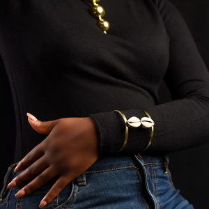 Cowrie Shimmer: Cuff Bracelet